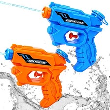 Water Gun for Kids,2Pack Soaker Squirt Summer Small, Blue Orange