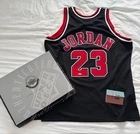 Michael Jordan Signed Chicago Bulls Mitchell & Ness Jersey UDA COA Box XL