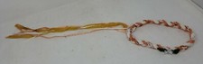 1960s Female Hippie Braided Headband w/ Flower Long Ribbon Strands Peace Love