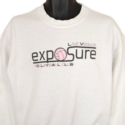 Volleyball Club Sweatshirt Mens Size Medium White Las Vegas Exposure