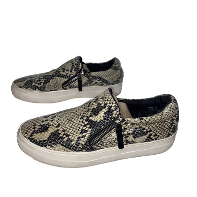 Steve Madden Platform Sneakers Glammar Womens Sz 9M Shoes Beige Snakeskin 