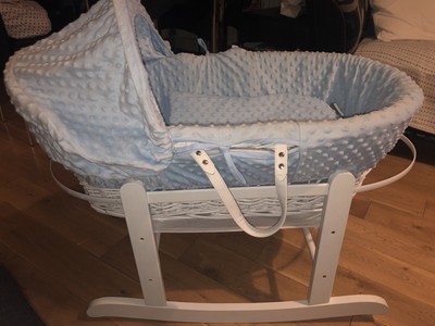 white dimple moses basket