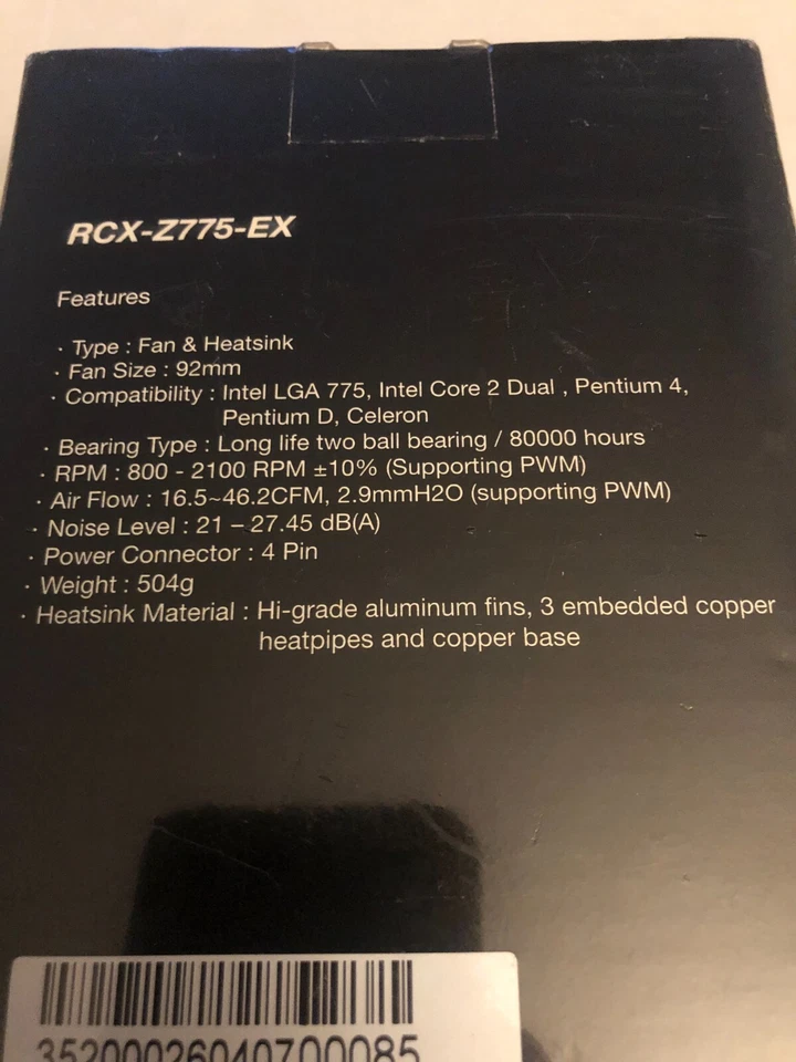 RCX-Z775-EX CPU COOLING SYSTEM! BRAND NEW, SEALED! FREE FAST SHIPPING! - Image 3 of 4