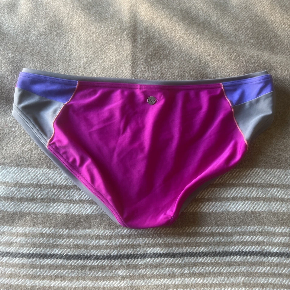 Prana Milou Bikini Swim Bottoms XL Purple Gray Pink Bikini Bottom Brief UPF 50 - Imagem 3 de 3