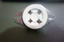 Vintage USA Made 4 Pin 1 3/4" Mounting Ceramic Tube Sockets USED