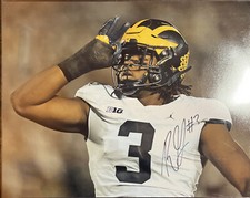 University of Michigan Signed Rashan Gary 16x20 Blue or Black 