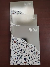 3 Jot Notebooks Journals Writing Lined Paper 60 6 x 8" Sheets Each Tablet Silver