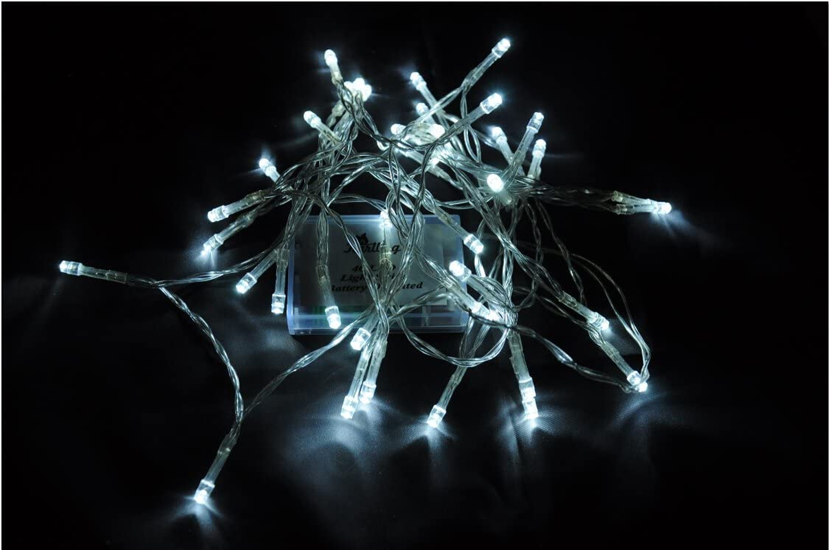 Battery Operated White 40 LED Fairy Light String Wedding Party Xmas Christmas De