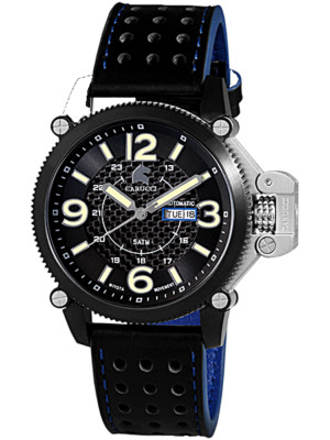 Carucci Ca2191 BL Uhr Automatikuhr Herren Armbanduhr Datum 5ATM Echtlederarmband