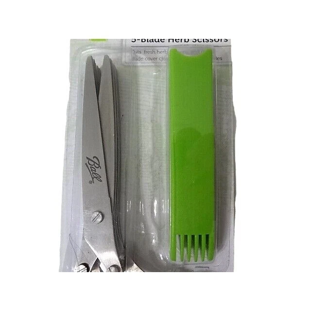 BALL 5-Blade Kitchen Herb Scissors Shears Stainless Steel Green Blade Cover NIP - Image 4 of 4