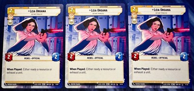 Star Wars Unlimited Spark Of Rebellion Weekly Play 3X Leia Organa Cards