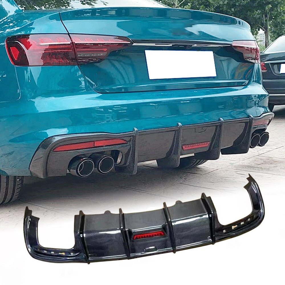 For Audi A4 Sline S4 RS4 B10 2020 Carbon Fiber Rear Bumper Diffuser Lip Spoiler