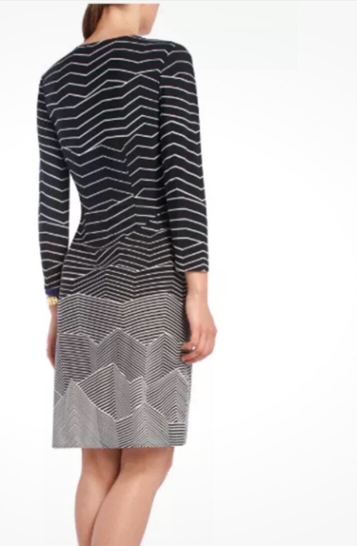 BCBG MAXAZRIA “Adele” Black & White Geometric 3/4… - image 3