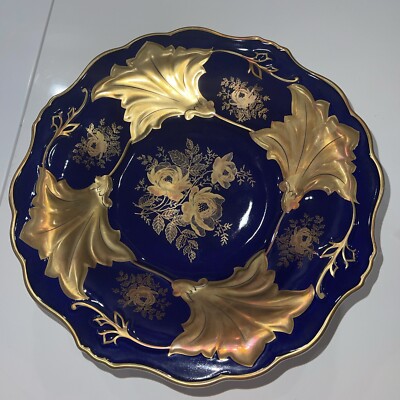 Weimar Cobalt/GOLD JUTTA 13  Porcelain Cake/Fruit Platter/PLATE-brand New