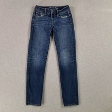 Vintage American Eagle Size 2 Skinny Jeans Stretch Low Rise Soft Broken In