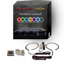 Rgb Angel Eye Led Halo Kit With Ir Remote For 00-04 Chevy Cavalier Headlights