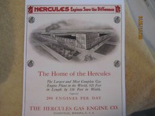 Hercules Gas Engine Company  3-12 HP Kerosene Engine Color Information Catalog