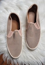Frye Camille Perforated Slip On Sneakers Shoes Women's Size 8M Taupe /Pink