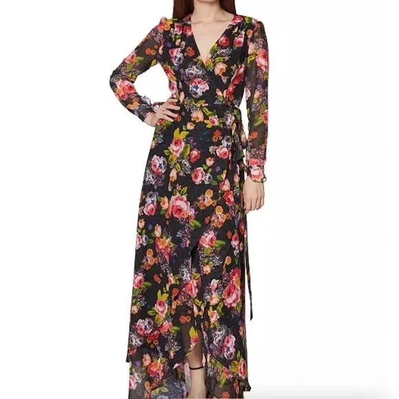 Betsey Johnson Sequin Jersey Long Sleeve Off Shoulder Dress in Black