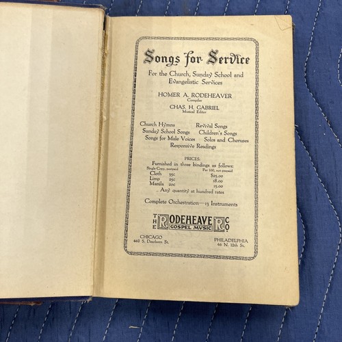 Antique Hymns Church Song Book Rodeheaver evangelism Lot If 2 Books - Picture 4 of 6