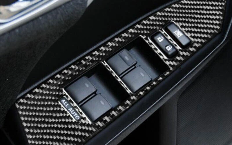 Borde de marco de panel elevador de bloqueo de ventana para Lexus CT200h 2011-2013 fibra de carbono real Foto 4 de 4