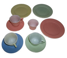 10 Pieces Vintage Hazel Atlas Pastel Childrens Dishes Moderntone Little Hostess