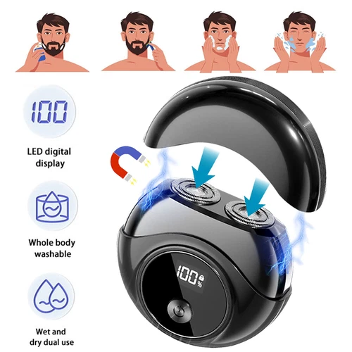 Men's Razor Rotary Waterproof Electric Shaver Pop-Up Trimmer Wet Dry Cordless US - Picture 1 of 20