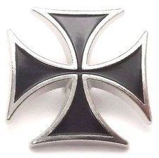 Maltese Iron Cross Screw Back Concho Black Epoxy 1" 2.5 cm 7758-05