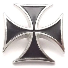 Maltese Iron Cross Screw Back Concho Black Epoxy 1" (2.5 cm) 7758-05