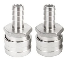Home Brew Quick Disconnect 1/2" Barb Stainless Steel Pack Of 2