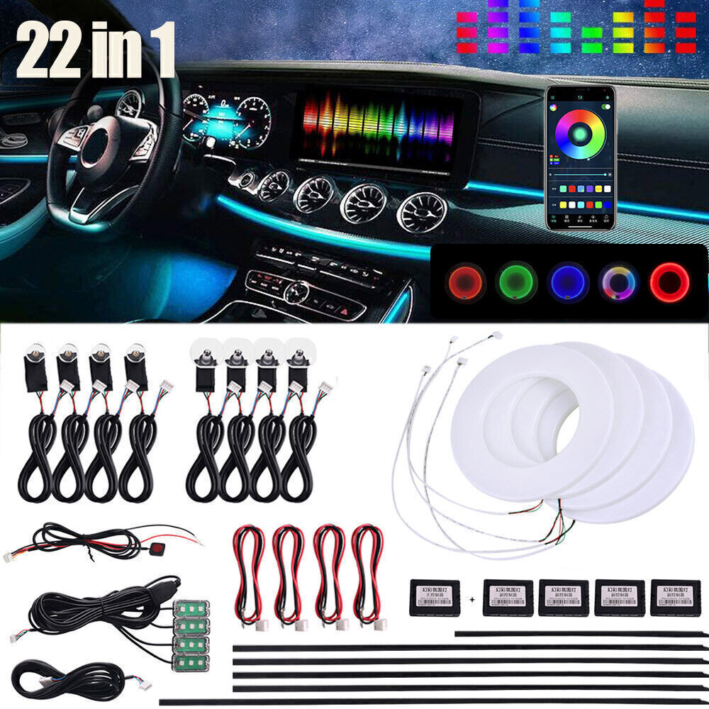 18in1 Car Interior Ambient Lighting LED Interior Lights Kit Bead