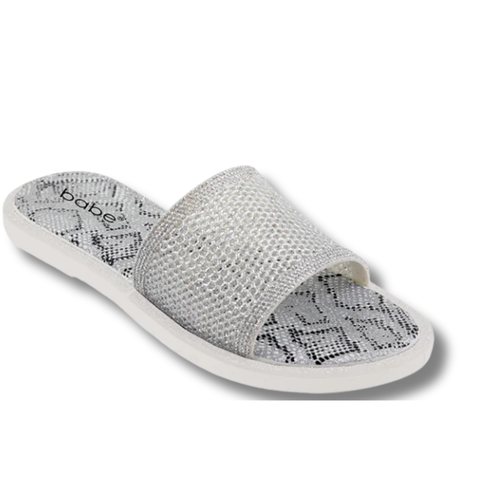 Sandalias para mujer con estampado de serpiente y correas de estrás - 3 colores, tallas 6-10 - Imagen 3 de 8