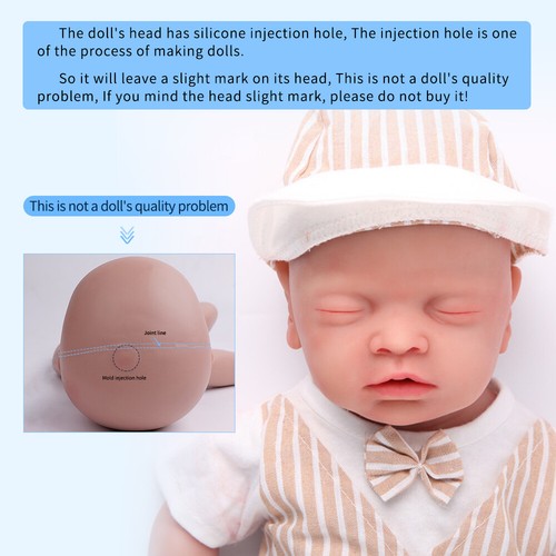 IVITA 18'' Full Silicone Body Reborn Doll Eyes Closed Weak Baby Boy Infant - Picture 10 of 12
