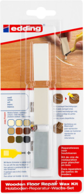 edding 8902 Holzboden Reparatur Wachs Set weiß (3er Blister)