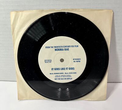 1979 - Jennifer Warnes - It Goes Like It Goes - Norma Rae 7'' 45 RPM Test Press