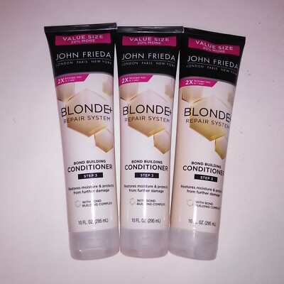 Set of 3 John Frieda Step 2 Conditioner Blonde Repair System Bond Building Resto
