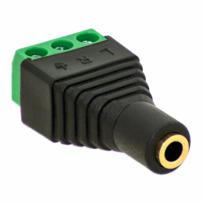Klinken Buchse 3,5mm Adapter > Terminal Block 3-Pin Schraub Klemmen Vergoldet