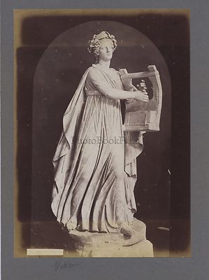 Skulptur Greco-Roman Apollon Griechenland Italien 2 Fotos Vintage Albumin Ca