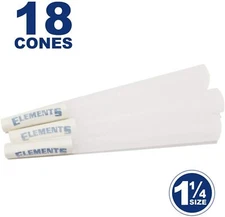 Elements 18 1 1/4 Rice Cones - Natural Unbleached Unrefined Rolling Papers