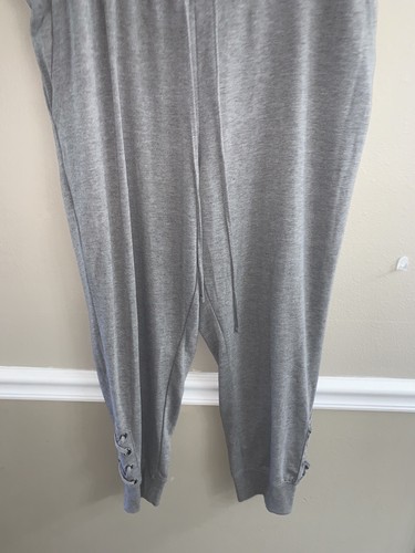 Terra & Sky womens lounge Cropped pants sz 0X (14W) pull on gray pockets - 第 3/5 張圖片