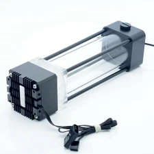 Square Reservoir Water PC Cooling Tank Reservoir 300mm w/Thermometer+Pump Black