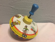 Vintage Ohio Art Metal Spinning Top 3048177 Circus Train