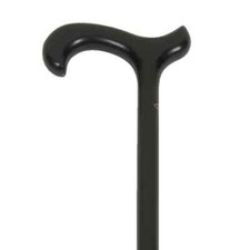 Wood Cane with Derby Handle, Black Beechwood, Large Grip Best Item,