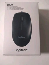 Logitech B100 Full Size Corded Mouse New Open Box 