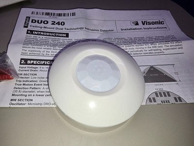 DUO240E Visonic DUO-240 Ceiling 360 Degree Dual-Technology Digital Detector