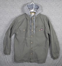 Dickies Jacket Men s Military Olive Green Hooded Pockets Full Zip Size Large