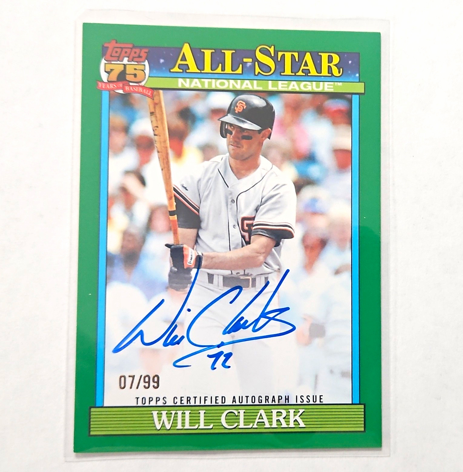Topps 2026 Series 2 Will Clark Giants 1991 AS Auto Green /99 #91AS-WC