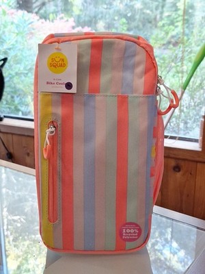 Sun Squad Soft Sided Cooler 6Cans 4.5qt Striped ZipClosure Adjustable Multicolor