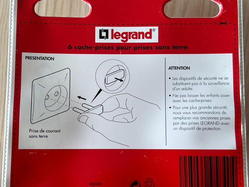 0958 40 LEGRAND 6 CACHE-PRISES pour Prise sans Terre Blanc Neuf Sécurité enfants - Picture 13 of 16