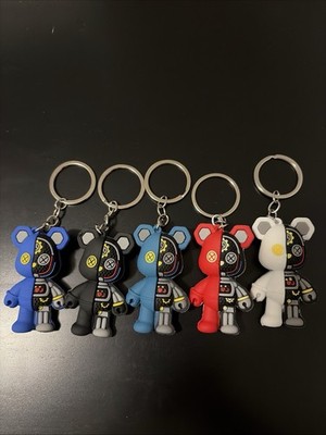 5 Piece Black White Navy Blue Red Robot Kaws Bear Punk Limited Edition Keychain